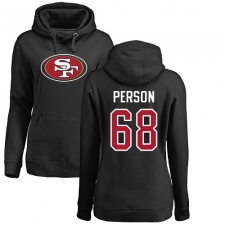 NFL Women's Nike San Francisco 49ers #68 Mike Person Black Name & Number Logo Pullover Hoodie