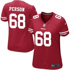 Women Nike San Francisco 49ers #68 Mike Person Game Red Team Color NFL Jersey