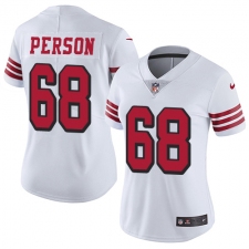 Women Nike San Francisco 49ers #68 Mike Person Limited White Rush Vapor Untouchable NFL Jersey