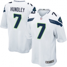 Men's Nike Seattle Seahawks #7 Brett Hundley Game White NFL Jersey