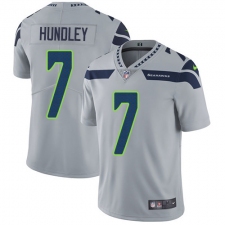 Men's Nike Seattle Seahawks #7 Brett Hundley Grey Alternate Vapor Untouchable Limited Player NFL Jersey