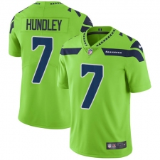 Men's Nike Seattle Seahawks #7 Brett Hundley Limited Green Rush Vapor Untouchable NFL Jersey