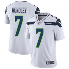 Men's Nike Seattle Seahawks #7 Brett Hundley White Vapor Untouchable Limited Player NFL Jersey
