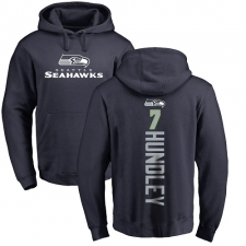 NFL Nike Seattle Seahawks #7 Brett Hundley Navy Blue Backer Pullover Hoodie