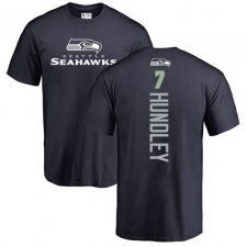 NFL Nike Seattle Seahawks #7 Brett Hundley Navy Blue Backer T-Shirt