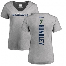 NFL Women's Nike Seattle Seahawks #7 Brett Hundley Ash Backer T-Shirt