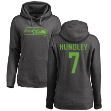 NFL Women's Nike Seattle Seahawks #7 Brett Hundley Ash One Color Pullover Hoodie