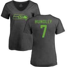 NFL Women's Nike Seattle Seahawks #7 Brett Hundley Ash One Color T-Shirt