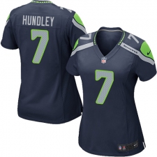 Women Nike Seattle Seahawks #7 Brett Hundley Game Navy Blue Team Color NFL Jersey