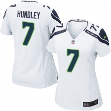 Women Nike Seattle Seahawks #7 Brett Hundley Game White NFL Jersey
