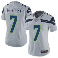 Women Nike Seattle Seahawks #7 Brett Hundley Grey Alternate Vapor Untouchable Limited Player NFL Jersey