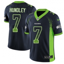 Youth Nike Seattle Seahawks #7 Brett Hundley Limited Navy Blue Rush Drift Fashion NFL Jersey