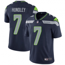 Youth Nike Seattle Seahawks #7 Brett Hundley Navy Blue Team Color Vapor Untouchable Limited Player NFL Jersey