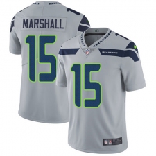 Men's Nike Seattle Seahawks #15 Brandon Marshall Grey Alternate Vapor Untouchable Limited Player NFL Jersey