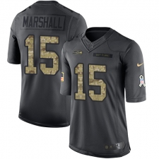 Men's Nike Seattle Seahawks #15 Brandon Marshall Limited Black 2016 Salute to Service NFL Jersey