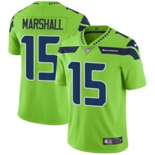Men's Nike Seattle Seahawks #15 Brandon Marshall Limited Green Rush Vapor Untouchable NFL Jersey