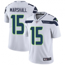 Men's Nike Seattle Seahawks #15 Brandon Marshall White Vapor Untouchable Limited Player NFL Jersey