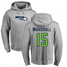 NFL Nike Seattle Seahawks #15 Brandon Marshall Ash Name & Number Logo Pullover Hoodie