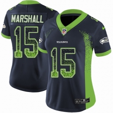 Women's Nike Seattle Seahawks #15 Brandon Marshall Limited Navy Blue Rush Drift Fashion NFL Jersey