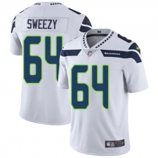 Men's Nike Seattle Seahawks #64 J.R. Sweezy White Vapor Untouchable Limited Player NFL Jersey