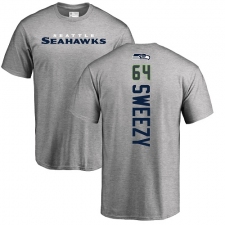 NFL Nike Seattle Seahawks #64 J.R. Sweezy Ash Backer T-Shirt