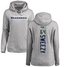 NFL Women's Nike Seattle Seahawks #64 J.R. Sweezy Ash Backer Pullover Hoodie
