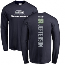NFL Nike Seattle Seahawks #99 Quinton Jefferson Navy Blue Backer Long Sleeve T-Shirt