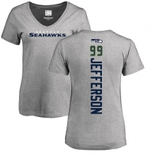 NFL Women's Nike Seattle Seahawks #99 Quinton Jefferson Ash Backer T-Shirt