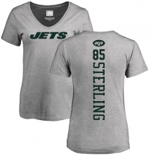 NFL Women's Nike New York Jets #85 Neal Sterling Ash Backer T-Shirt