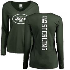 NFL Women's Nike New York Jets #85 Neal Sterling Green Backer Long Sleeve T-Shirt
