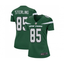 Women's New York Jets #85 Neal Sterling Game Green Team Color Football Jersey