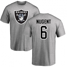 NFL Nike Oakland Raiders #6 Mike Nugent Ash Name & Number Logo T-Shirt