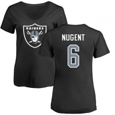 NFL Women's Nike Oakland Raiders #6 Mike Nugent Black Name & Number Logo T-Shirt