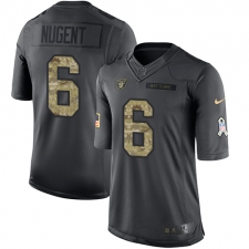 Youth Nike Oakland Raiders #6 Mike Nugent Limited Black 2016 Salute to Service NFL Jersey