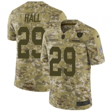 Men's Nike Oakland Raiders #29 Leon Hall Limited Camo 2018 Salute to Service NFL Jersey