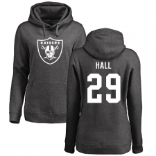 NFL Women's Nike Oakland Raiders #29 Leon Hall Ash One Color Pullover Hoodie