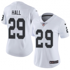 Women Nike Oakland Raiders #29 Leon Hall White Vapor Untouchable Elite Player NFL Jersey