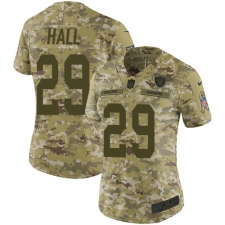 Women's Nike Oakland Raiders #29 Leon Hall Limited Camo 2018 Salute to Service NFL Jersey