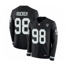 Men's Nike Oakland Raiders #98 Frostee Rucker Limited Black Therma Long Sleeve NFL Jersey