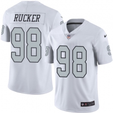 Men's Nike Oakland Raiders #98 Frostee Rucker Limited White Rush Vapor Untouchable NFL Jersey