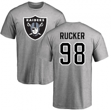NFL Nike Oakland Raiders #98 Frostee Rucker Ash Name & Number Logo T-Shirt