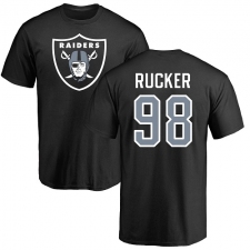 NFL Nike Oakland Raiders #98 Frostee Rucker Black Name & Number Logo T-Shirt