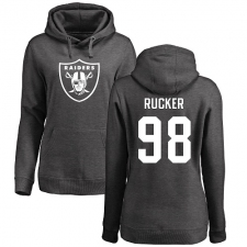 NFL Women's Nike Oakland Raiders #98 Frostee Rucker Ash One Color Pullover Hoodie