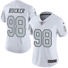 Women Nike Oakland Raiders #98 Frostee Rucker Limited White Rush Vapor Untouchable NFL Jersey