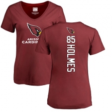 NFL Women's Nike Arizona Cardinals #85 Gabe Holmes Maroon Backer T-Shirt