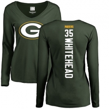 NFL Women's Nike Green Bay Packers #35 Jermaine Whitehead Green Backer Long Sleeve T-Shirt
