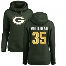 NFL Women's Nike Green Bay Packers #35 Jermaine Whitehead Green Name & Number Logo Pullover Hoodie
