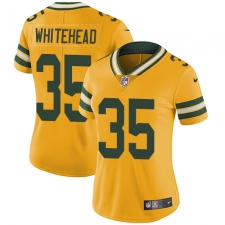 Women's Nike Green Bay Packers #35 Jermaine Whitehead Limited Gold Rush Vapor Untouchable NFL Jersey