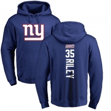 NFL Nike New York Giants #35 Curtis Riley Royal Blue Backer Pullover Hoodie