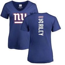 NFL Nike New York Giants #35 Curtis Riley Royal Blue Backer T-Shirt